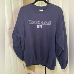 Chicago Illinois Embroidered Oversized Crewneck
